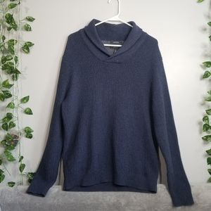 Nordstrom Mens Shop Waffle Knit Shawl Neck Cashmere Blend Lrg Pullover S…